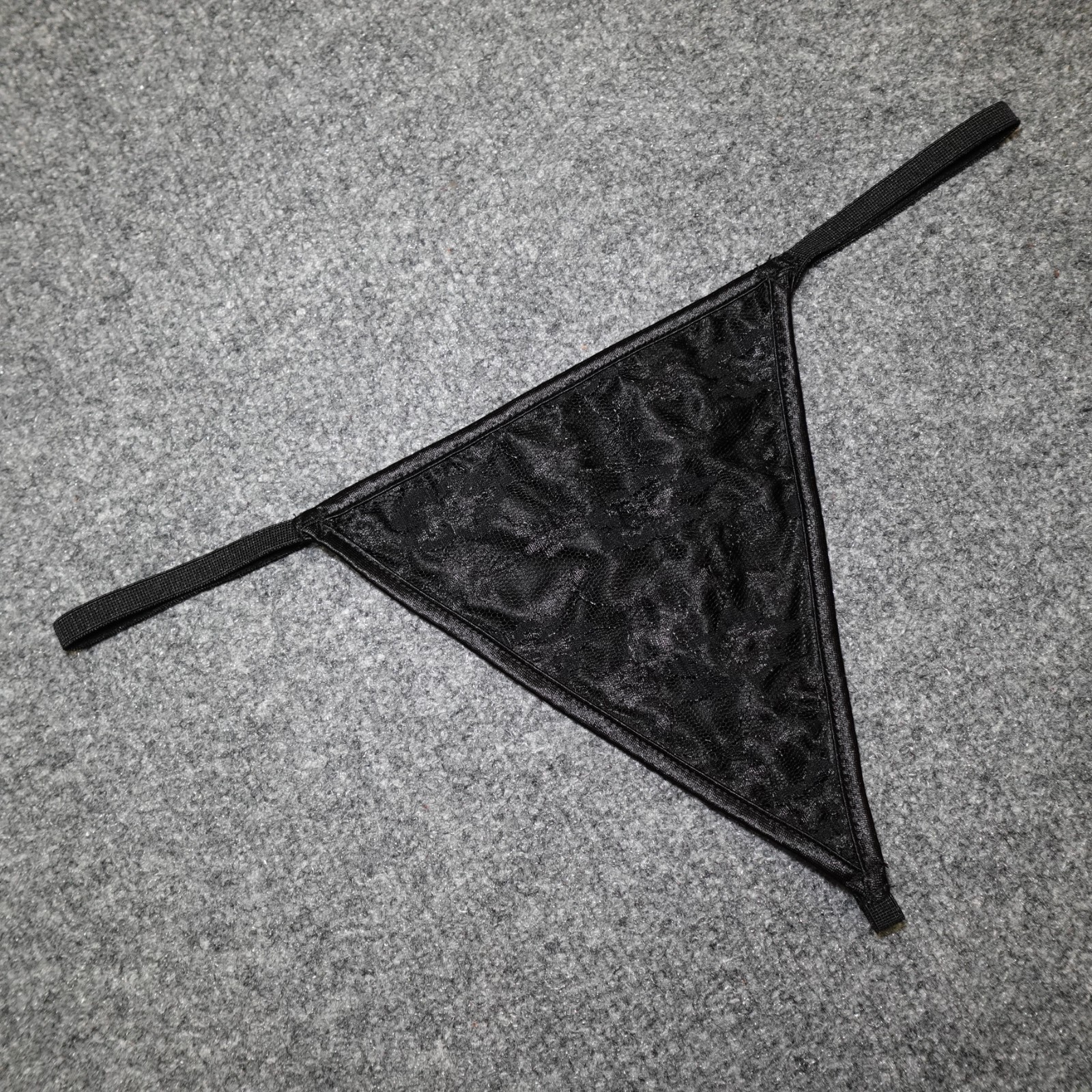 Black Sexy Gothic Thong G-String with Lace Detail Plus 2XL