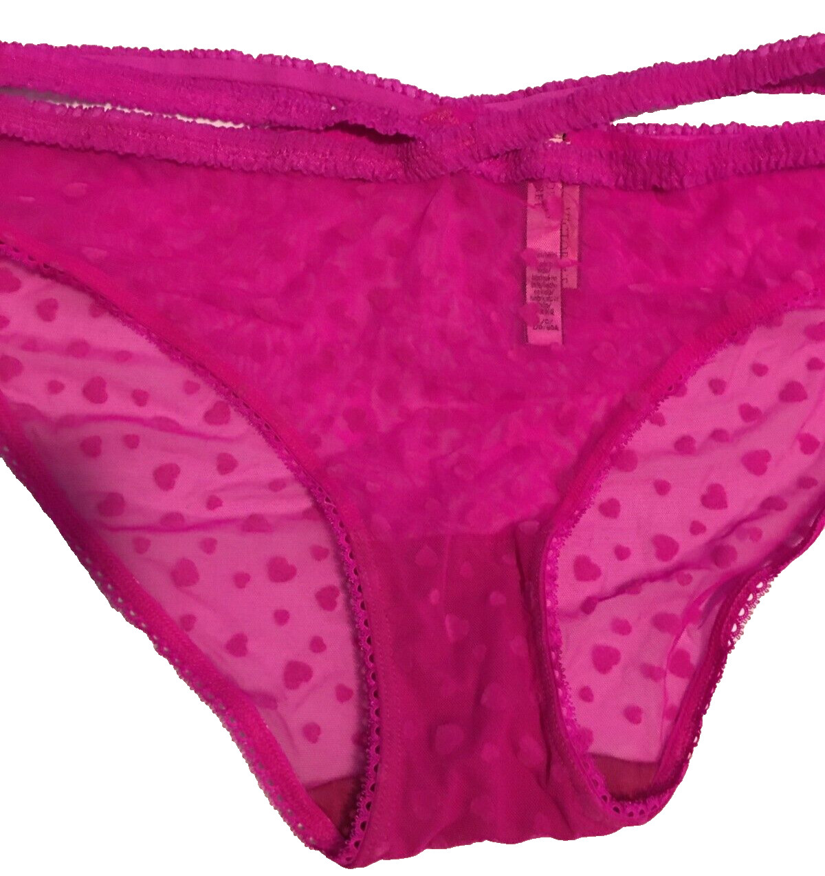 Victoria’s Secret Pink Heartbreaker Bikini Panty Size L Bali Orchid Hearts NWT