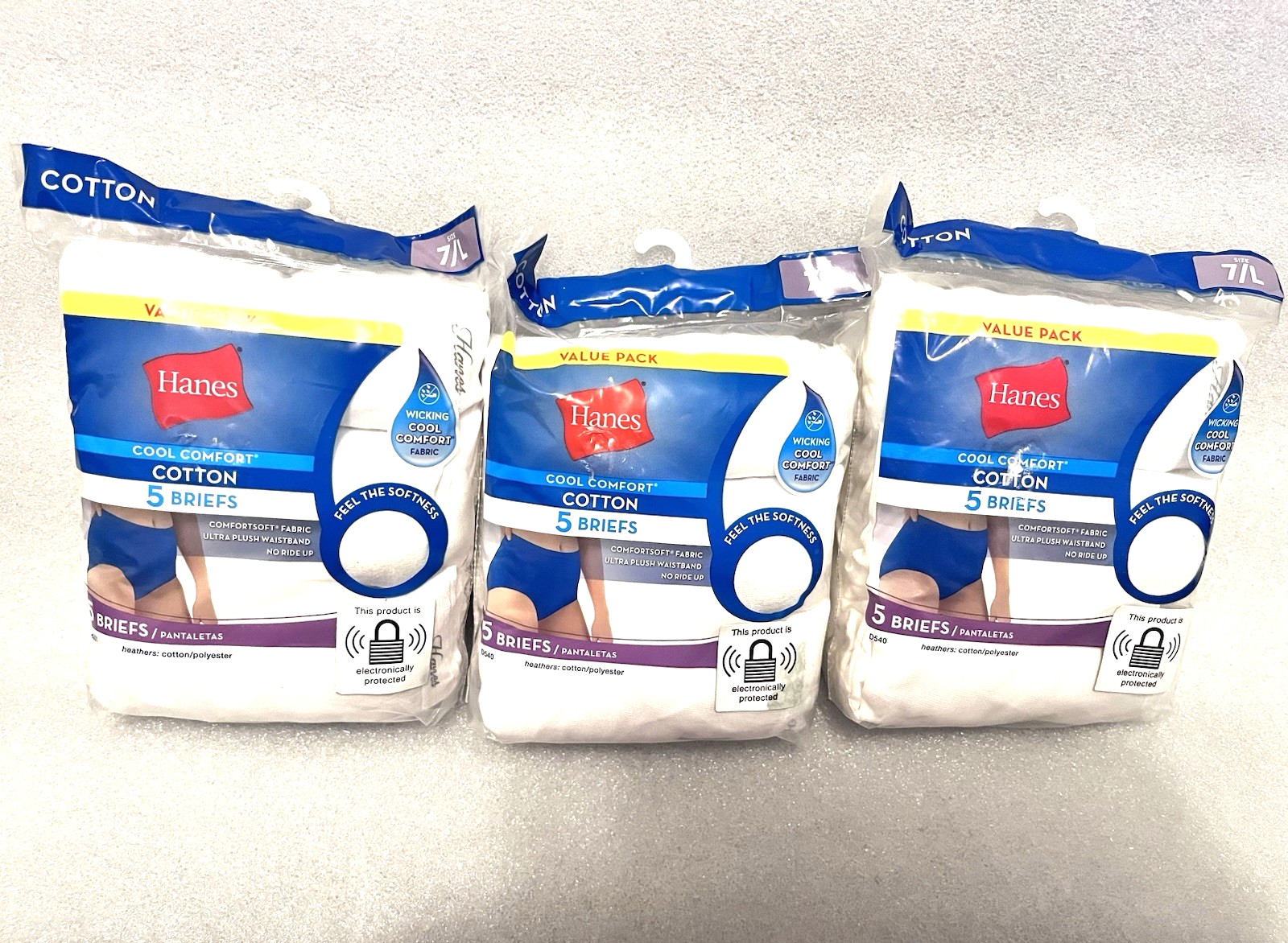 NEW 3 Sets (5 Pr per Pkg)-HANES Underwear-Womens 7/L-Cool Comfort Cotton=15 pr