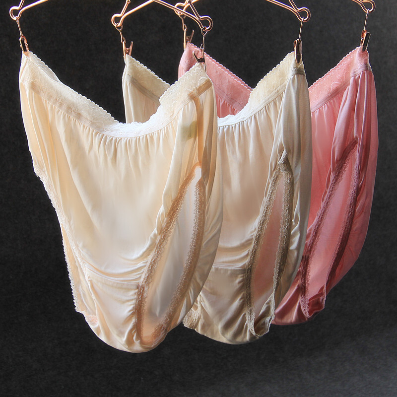 5 Pairs/lot Woman Knitted Silkworm Silk Briefs Knickers Panties Underdress L—XXL
