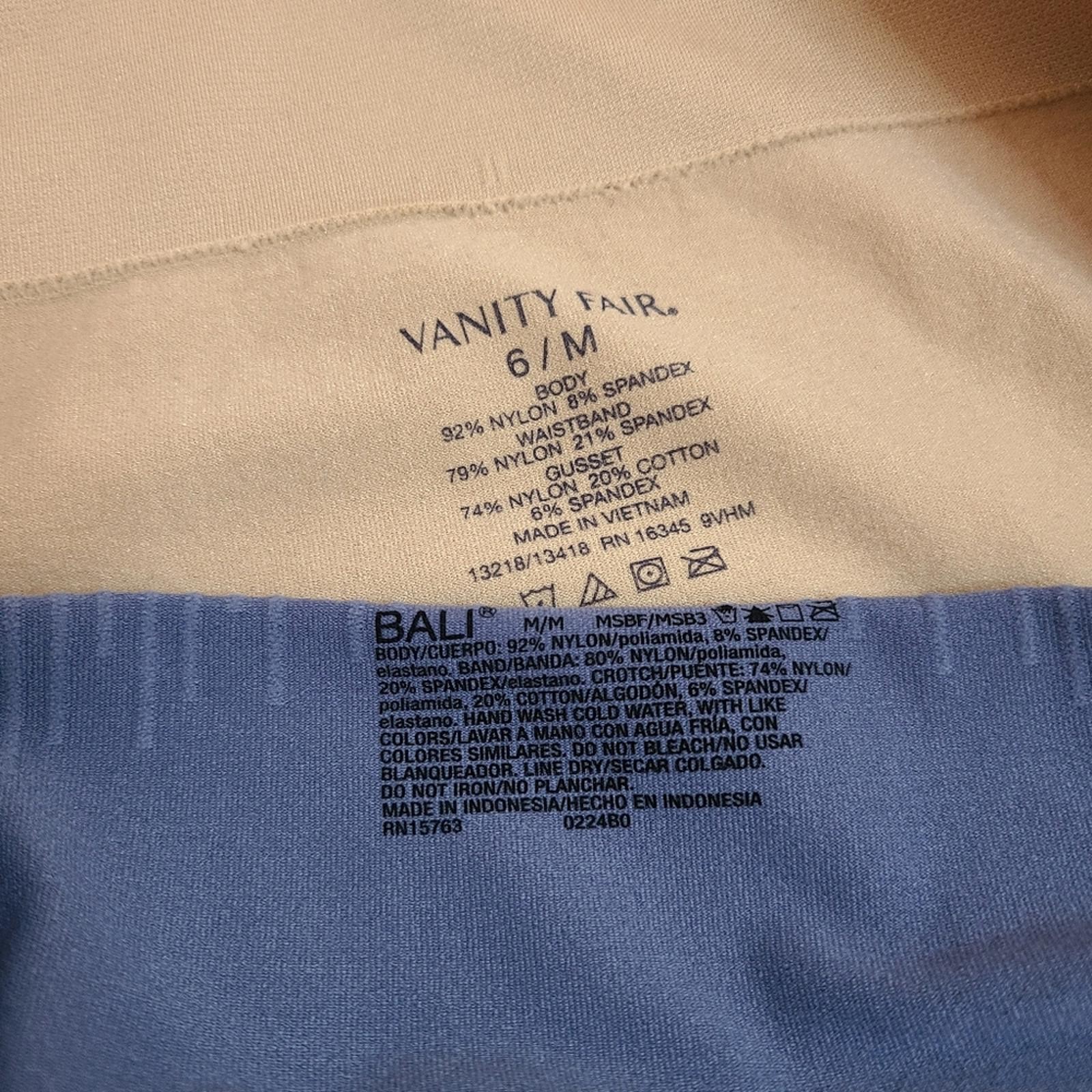 2pk Bali Vanity Fair Seamless Stretch Nylon Comfort Brief Panties Size M