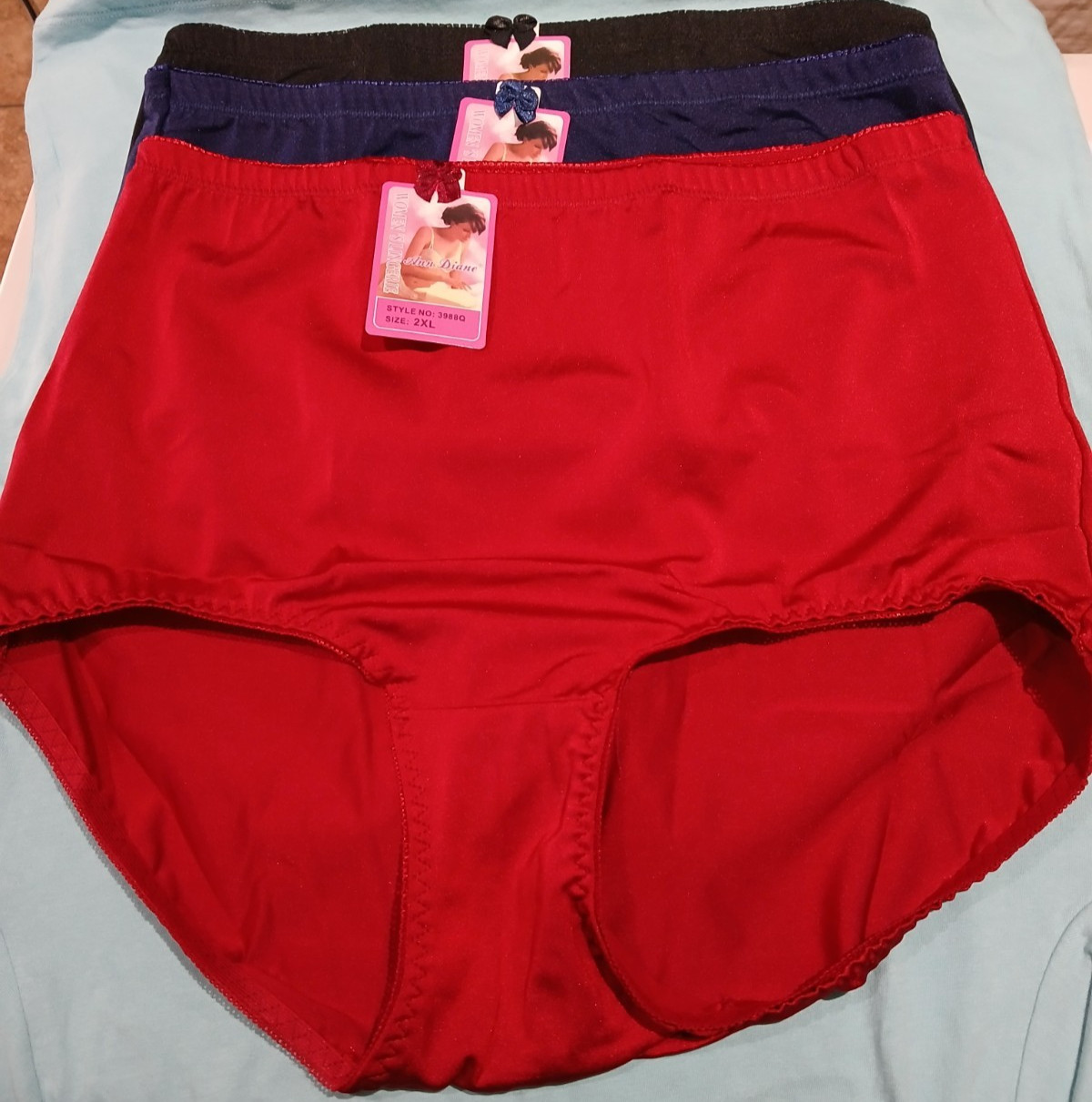 3-NWT ANN DIANE WOMEN’S NYLON/SPANDEX UNDERWEAR 4-WAY STRETCH PANTIES 5XL