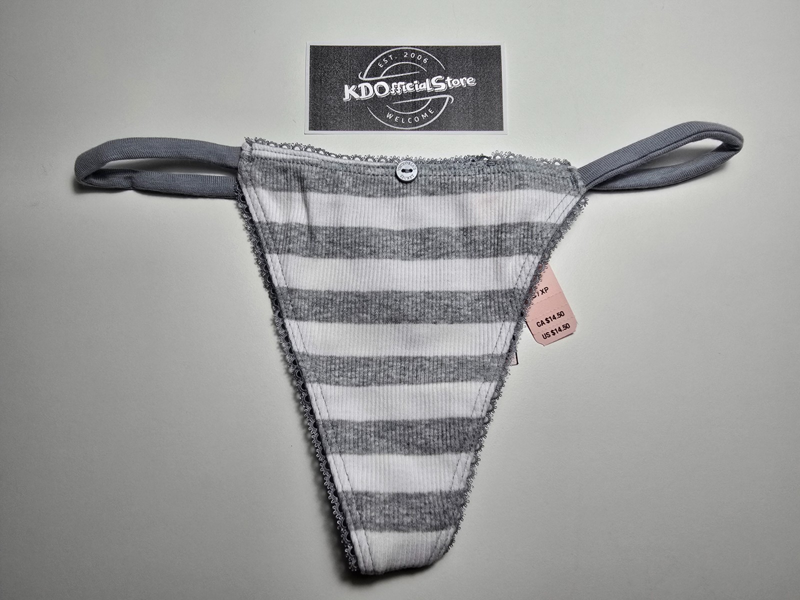 XS Victoria’s Secret Ribbed Knit Cotton V String Thong Panties Underwear Vintage