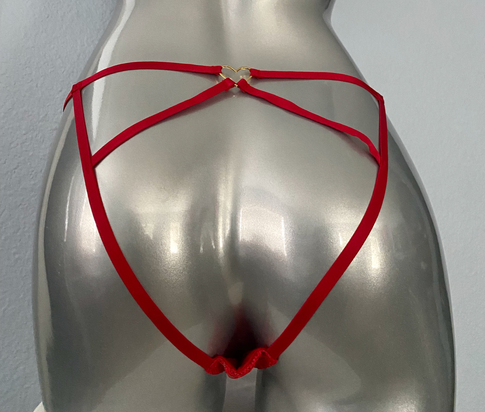 Victoria’s Secret Panty Dream Angels Red Heart Ouvert Cheekini Cheeky S M L XL