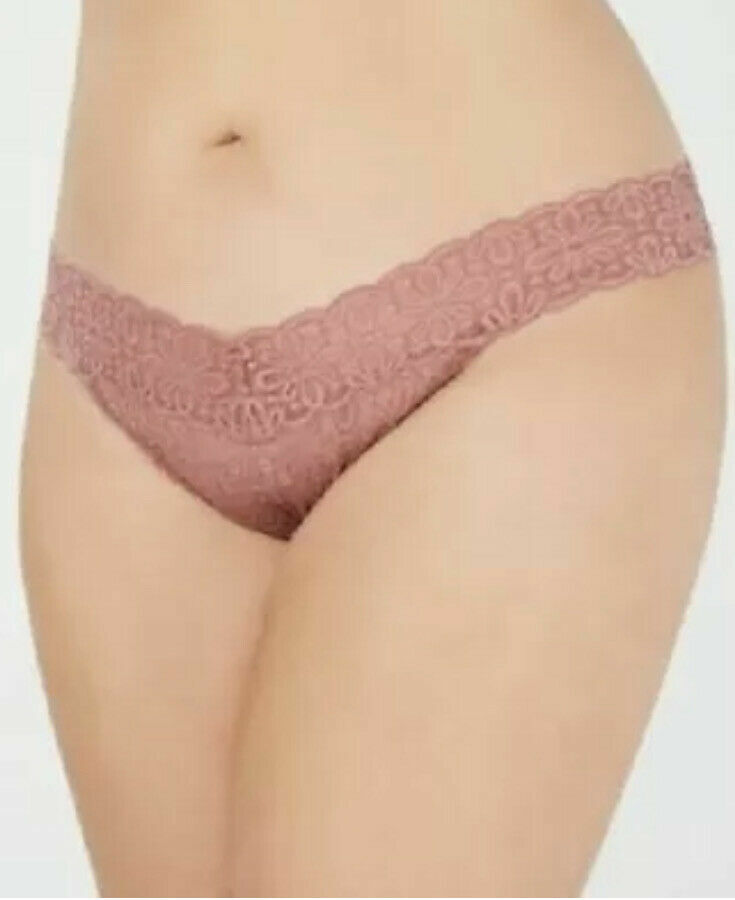 Womens Jenni Lace Thong OS Fits 1X-3X mauve New Panty One Size Plus