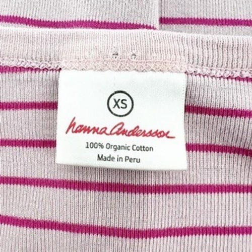 Hanna Andersson Striped Organic Cotton Henley T Shirt Dress XS Pink Purple
