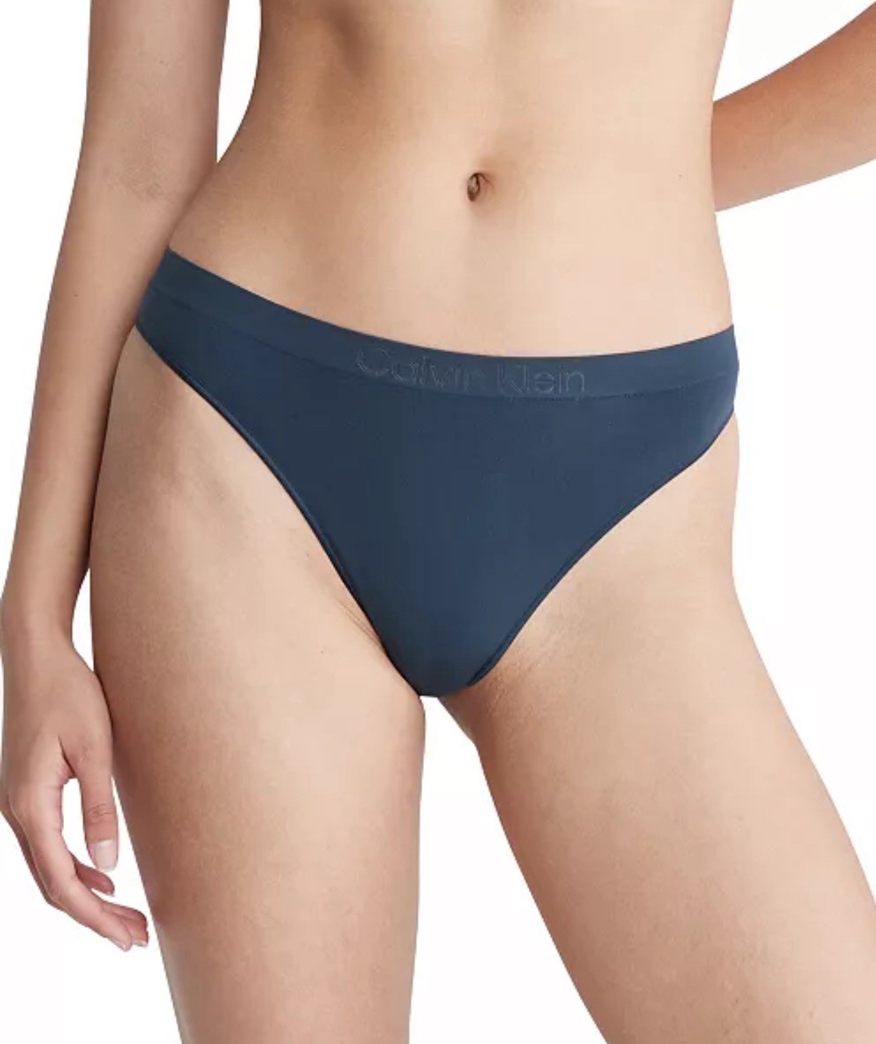 Calvin Klein Women’s Bonded Flex Mid-Rise Thong Underwear QD3958, S Color:Ink