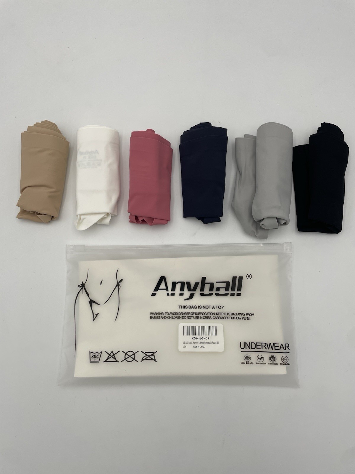 Anyball WOMEN’S BIKINI PANTIES 6-pack SIZE XL Polyamide/Elastane blend