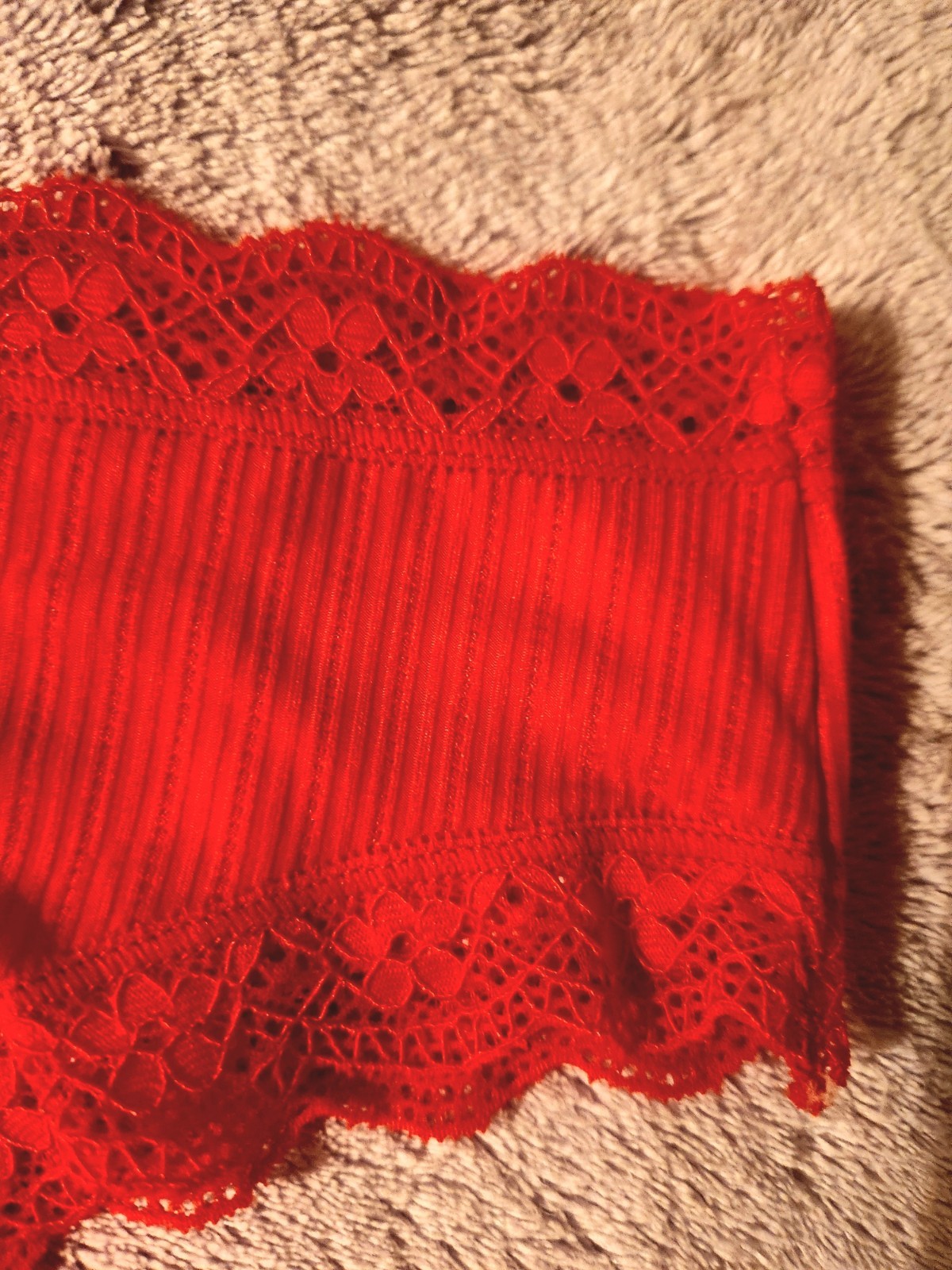 Red Strawberry Shortcake Pantie Lace Soft Stretch M Super Cute Cheeky