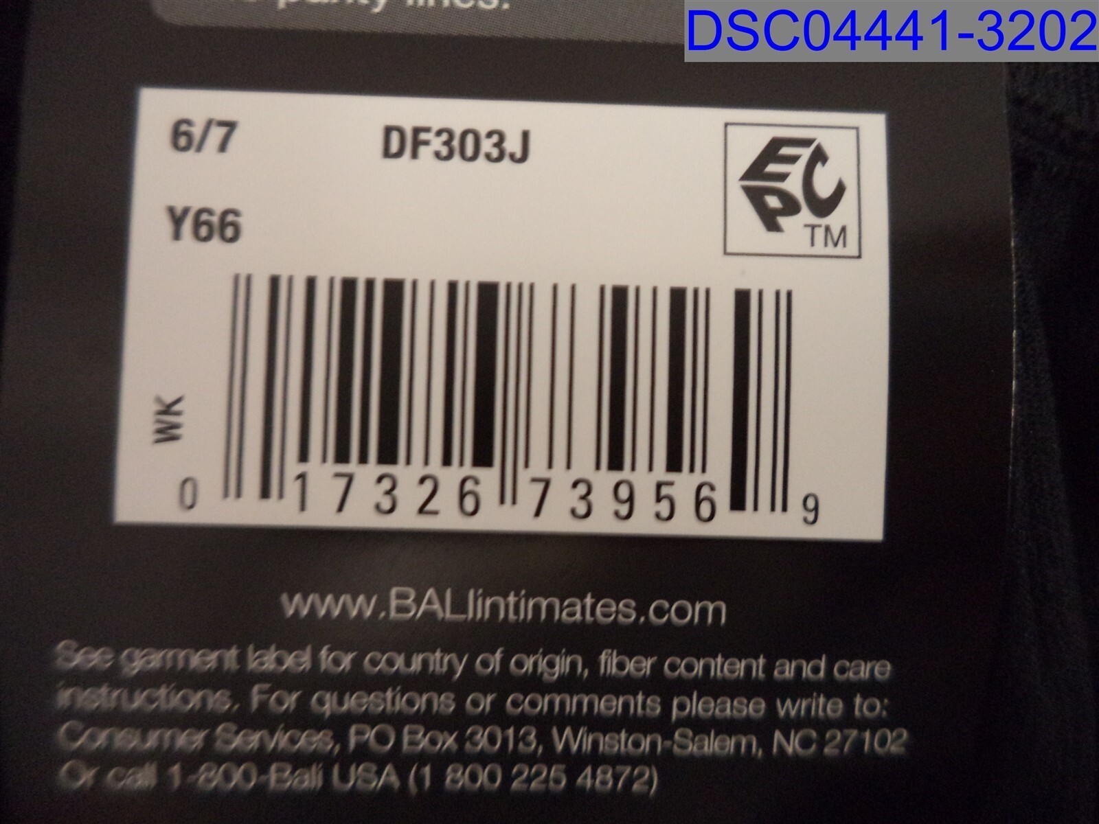 Bali, Women’s Black Panties, Size=6/7, DF303J