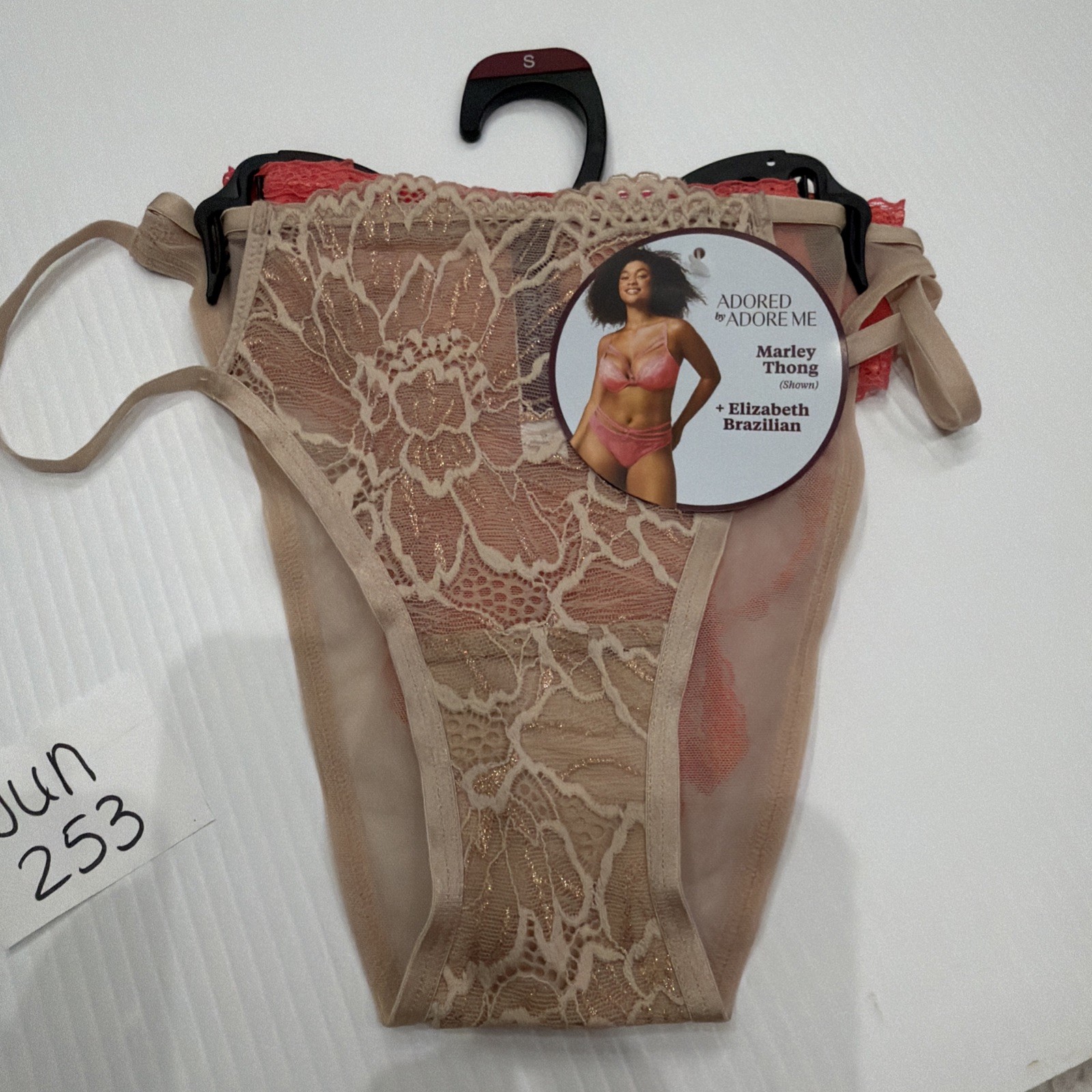 Adore Me Marley Strappy Thong and Elizabeth Brazilian Underwear Pack Of 2 Size S
