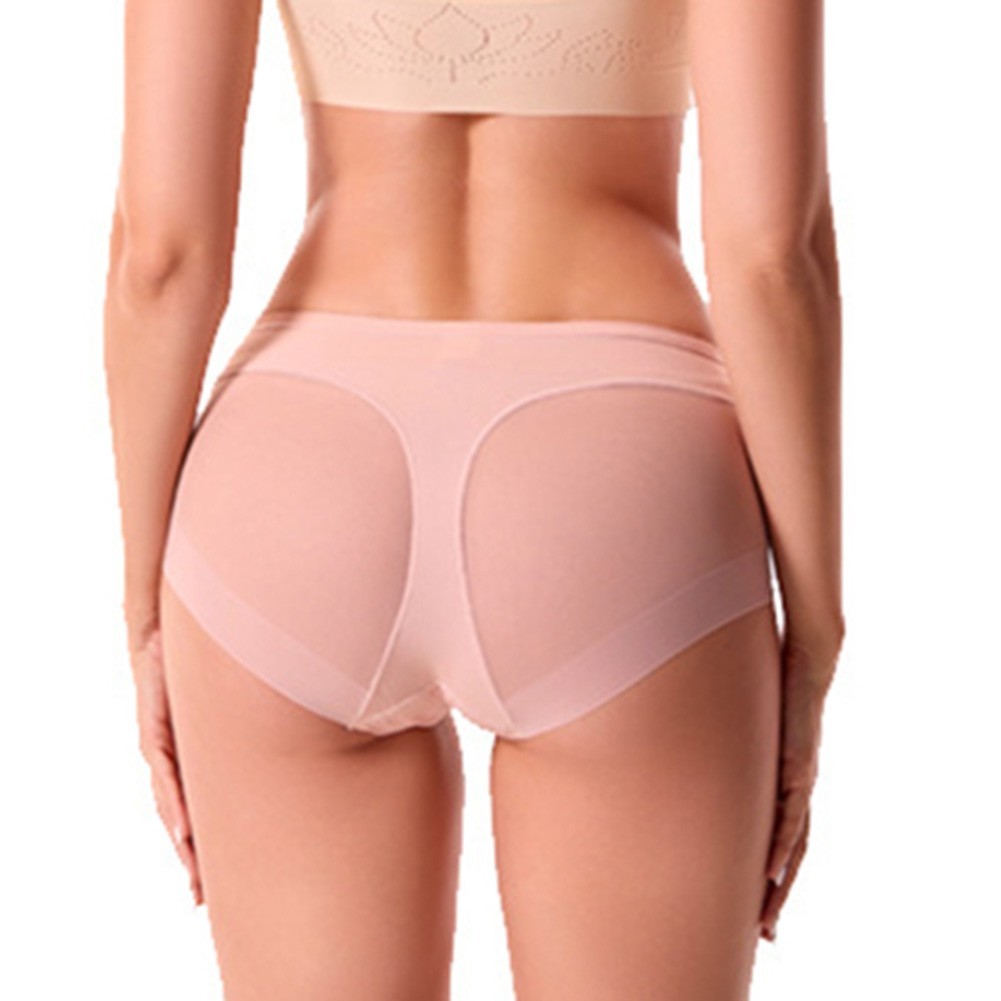 Fashionable Mid Waist Women’s Briefs in Soft Ice Silk with Unique Mesh Design