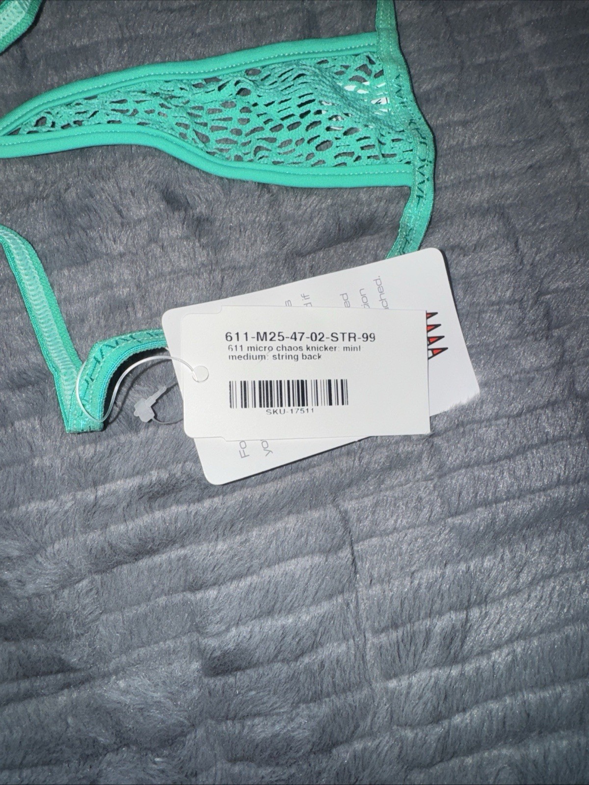 611 Micro Chaos Knicker Mint Medium String Back