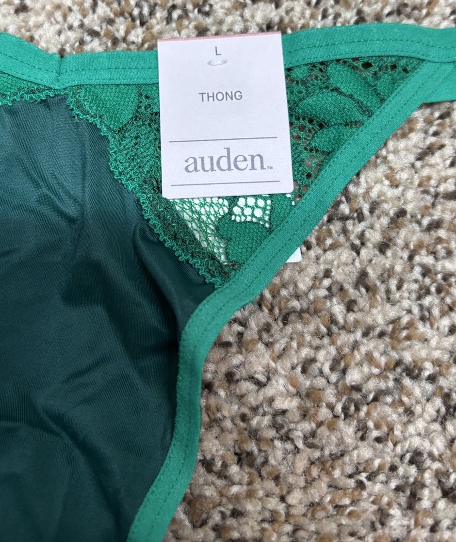 Auden Green Thong. Size: Large.