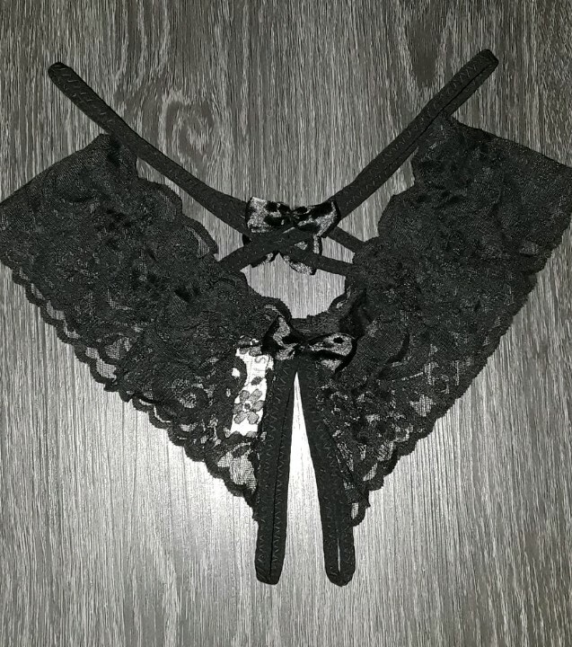 2 SheIn Women’s crotchless bow panties NEW red & black OS (see size chart)