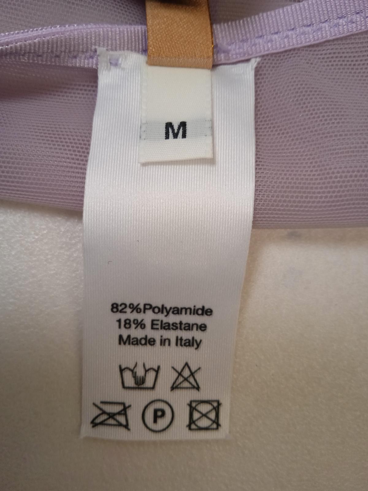ISOSCELES Iris Brief Double Layer Mesh Diagonal Panels Lilac Purple M NEW RRP160