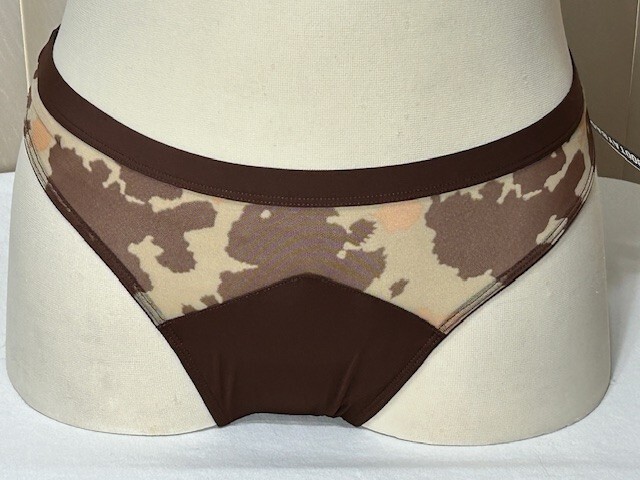 Bootaybag Womens Thong Underwear L Mesh Panty Camo Brown 160324-PRT