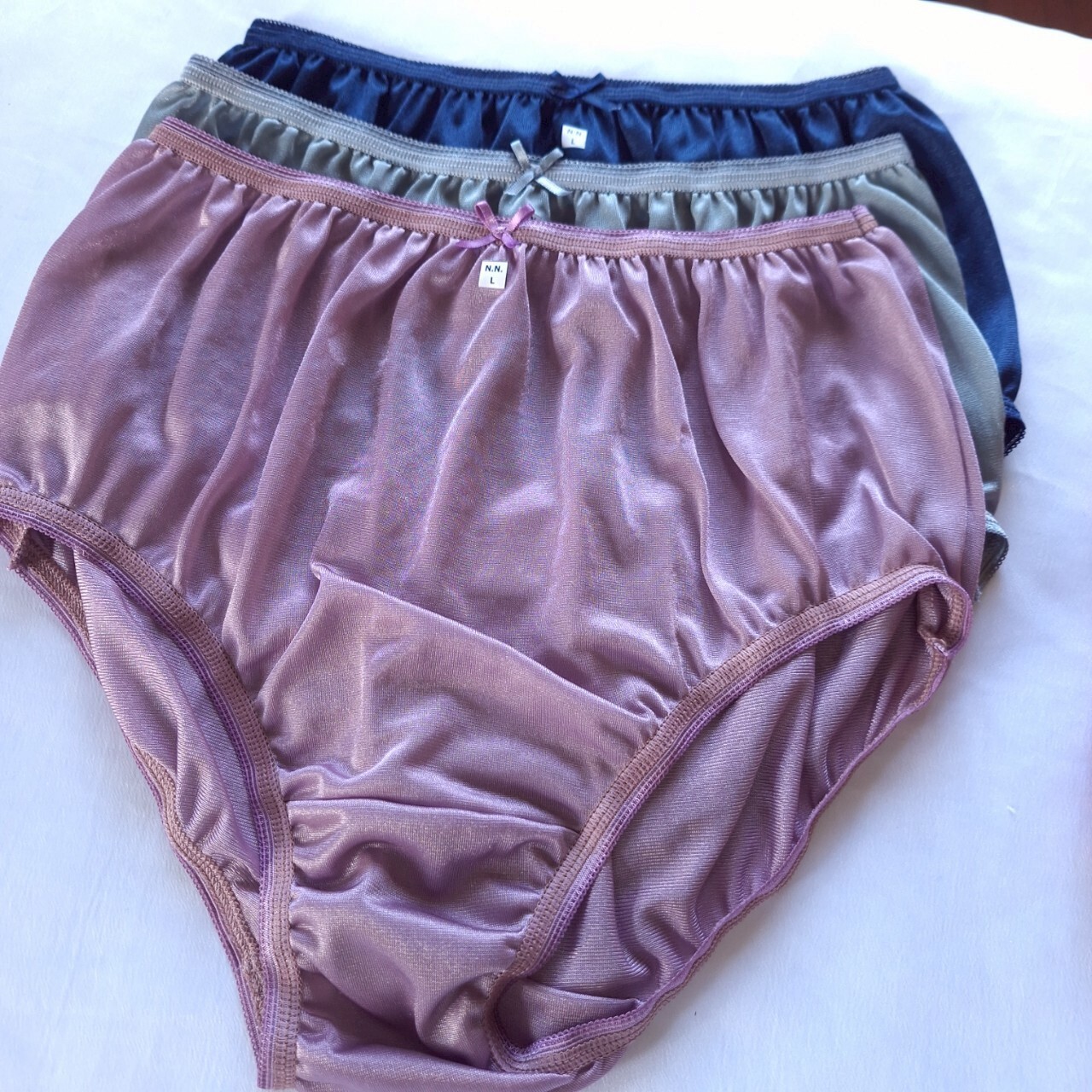 6pcs Nylon Panties Underwear Woman Silky Soft Smooth Briefs High Waist 30″-36″ L