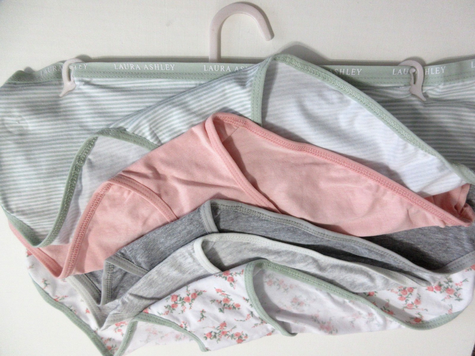 Laura Ashley 5-Pair BIKINI panties cotton stretch LS9540 womens LARGE L $48.0