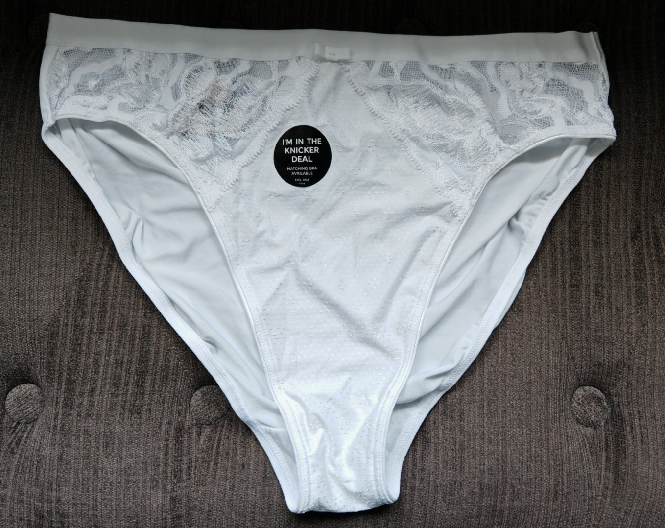 M&S Wild Blooms White High Leg Knickers Size 16
