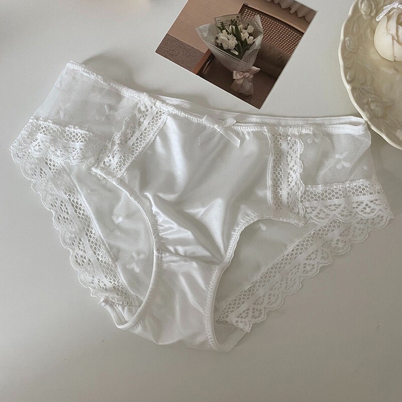 1/5 Pack Lot Sexy Panties For Womens Satin Underwear Brief Lace Sheer Lingeries