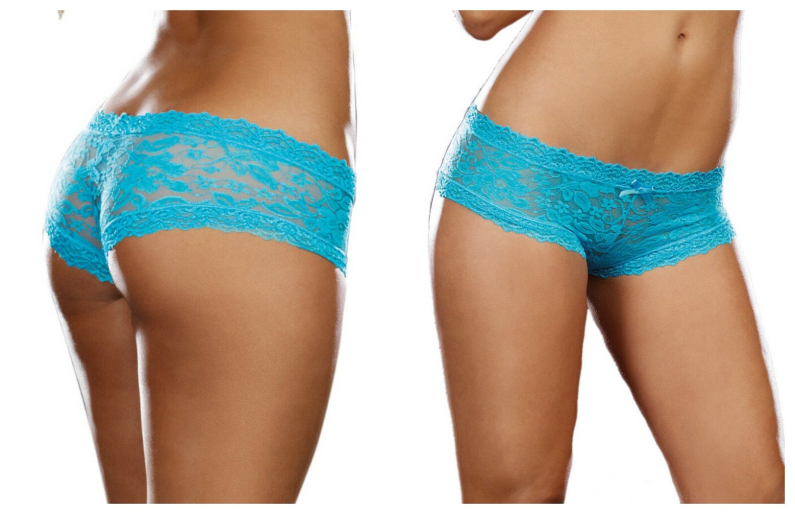 STRETCH LACE LOW RISE CHEEKY HIPHUGGER PANTY SCALLOPED LACE SATIN BOW TRIM S-XL