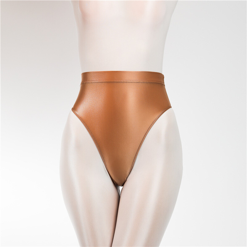 Glossy Shiny Satin T-back Panties Wet Look Thongs Plus Size Underwear