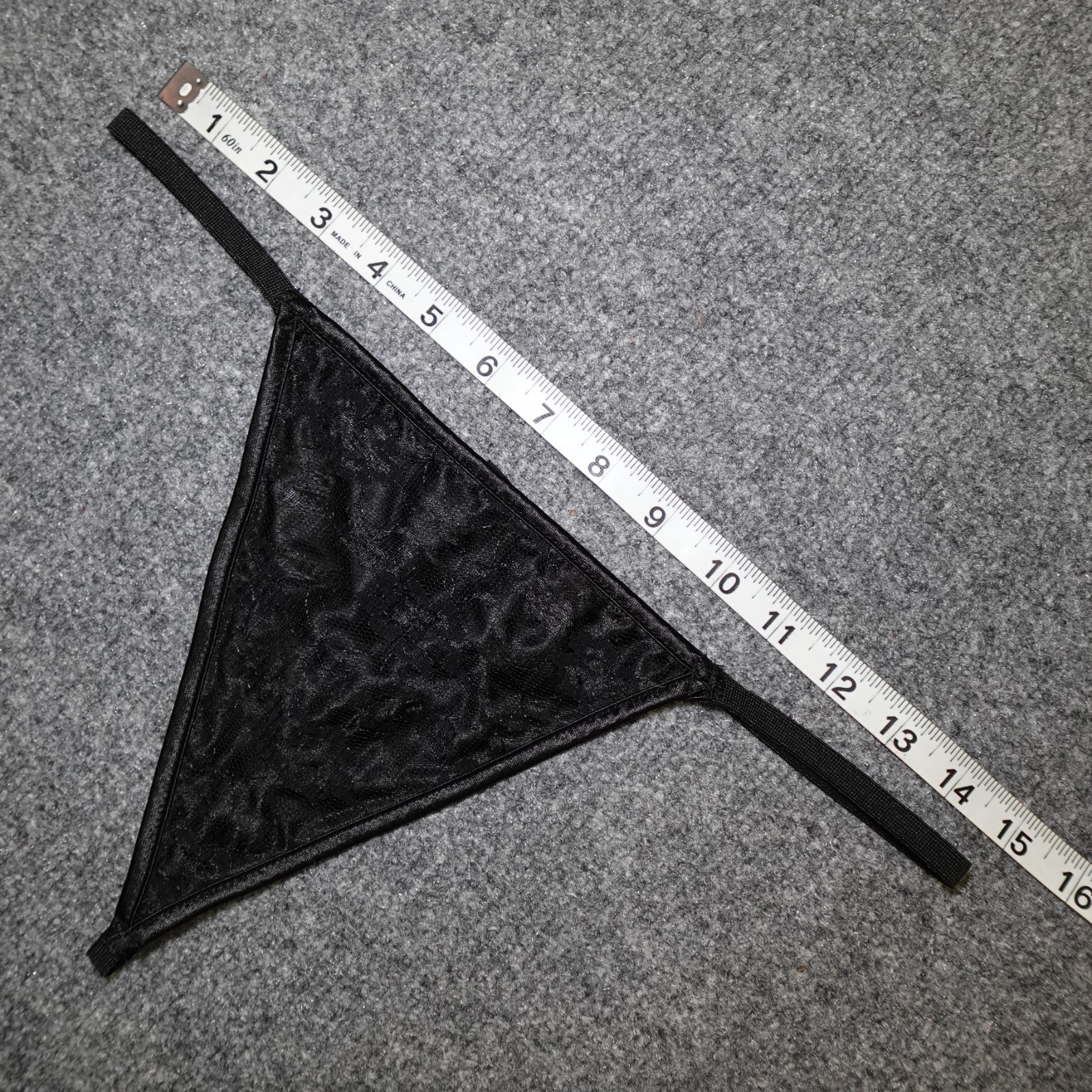 Black Sexy Gothic Thong G-String with Lace Detail Plus 2XL