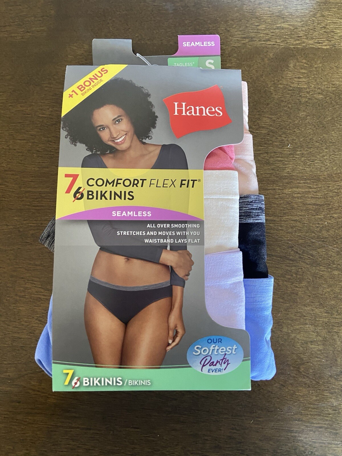 7 Hanes Comfort Flex Fit Boyshorts women’s undies size small blue black beige