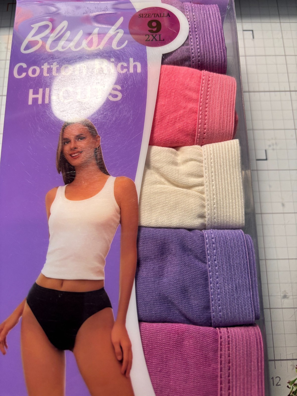 Blush Cotton Hi-Cuts Size 9/2XL 5 Pair