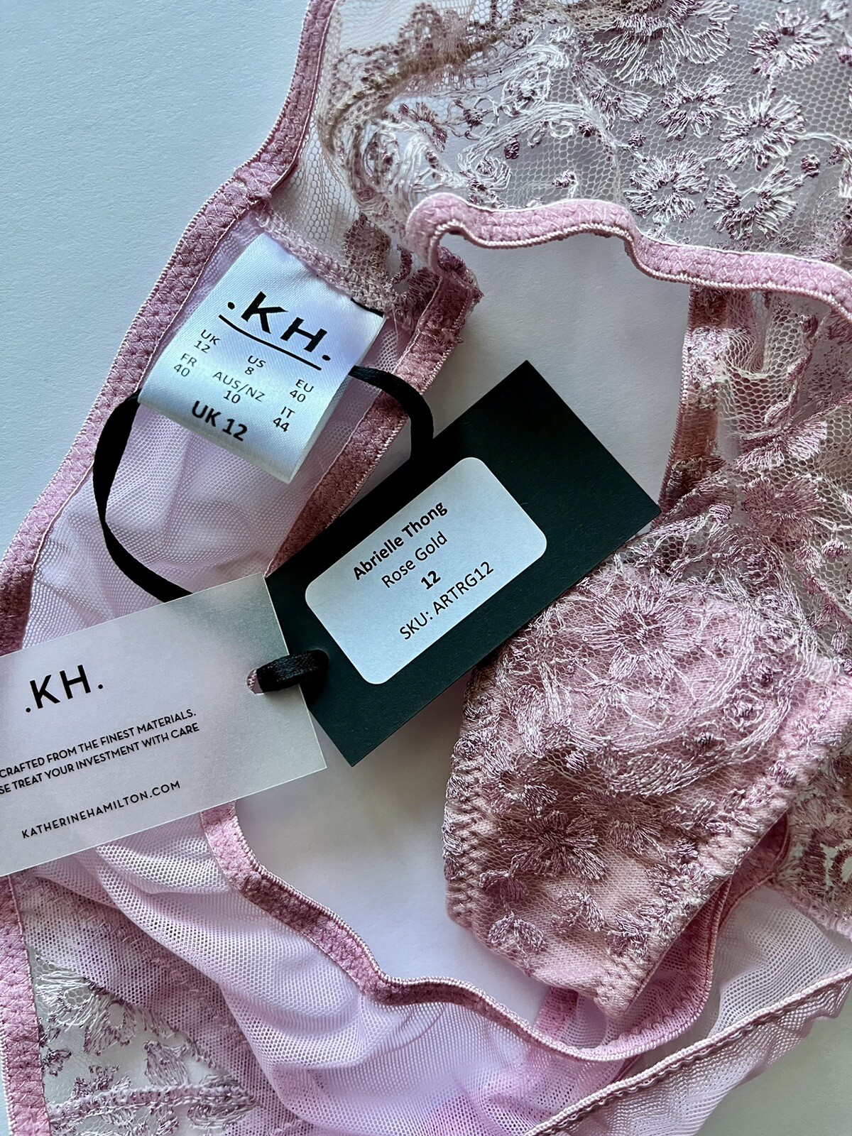 NWT Abrielle rose gold thong Katherine Hamilton US 8/UK 12