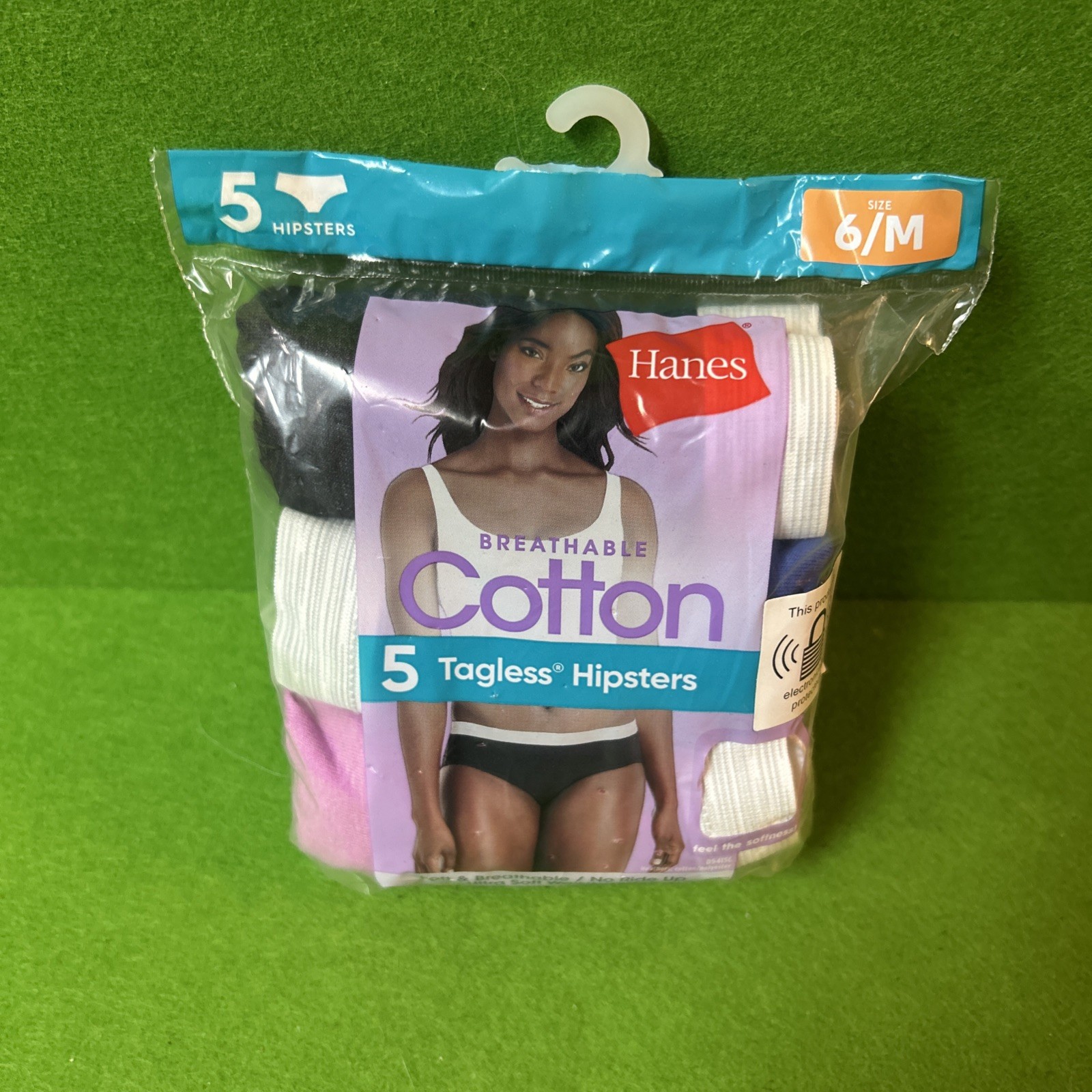 Hanes Breathable Cotton 5 Ct Tagless Hipsters Size 6 Medium Underwear Women