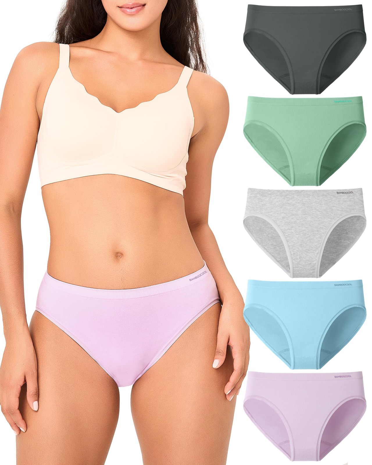 Women’s Briefs Underwear High Cut Leg Seamless Panties Soft and Breathable mu…