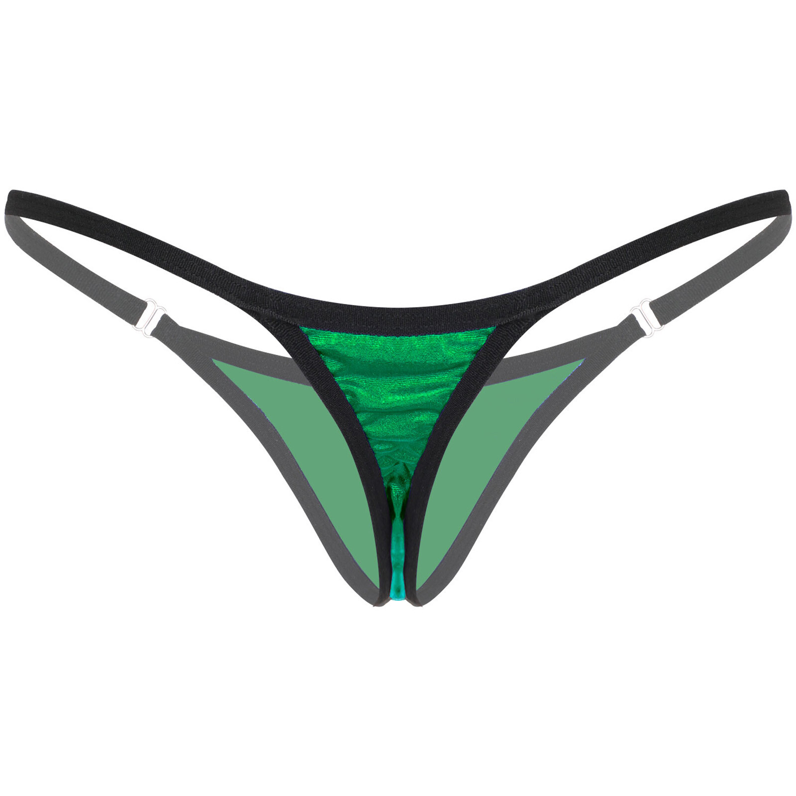 Womens Shiny Metallic PVC Leather Low Rise Bikini T-back String Thongs Underwear
