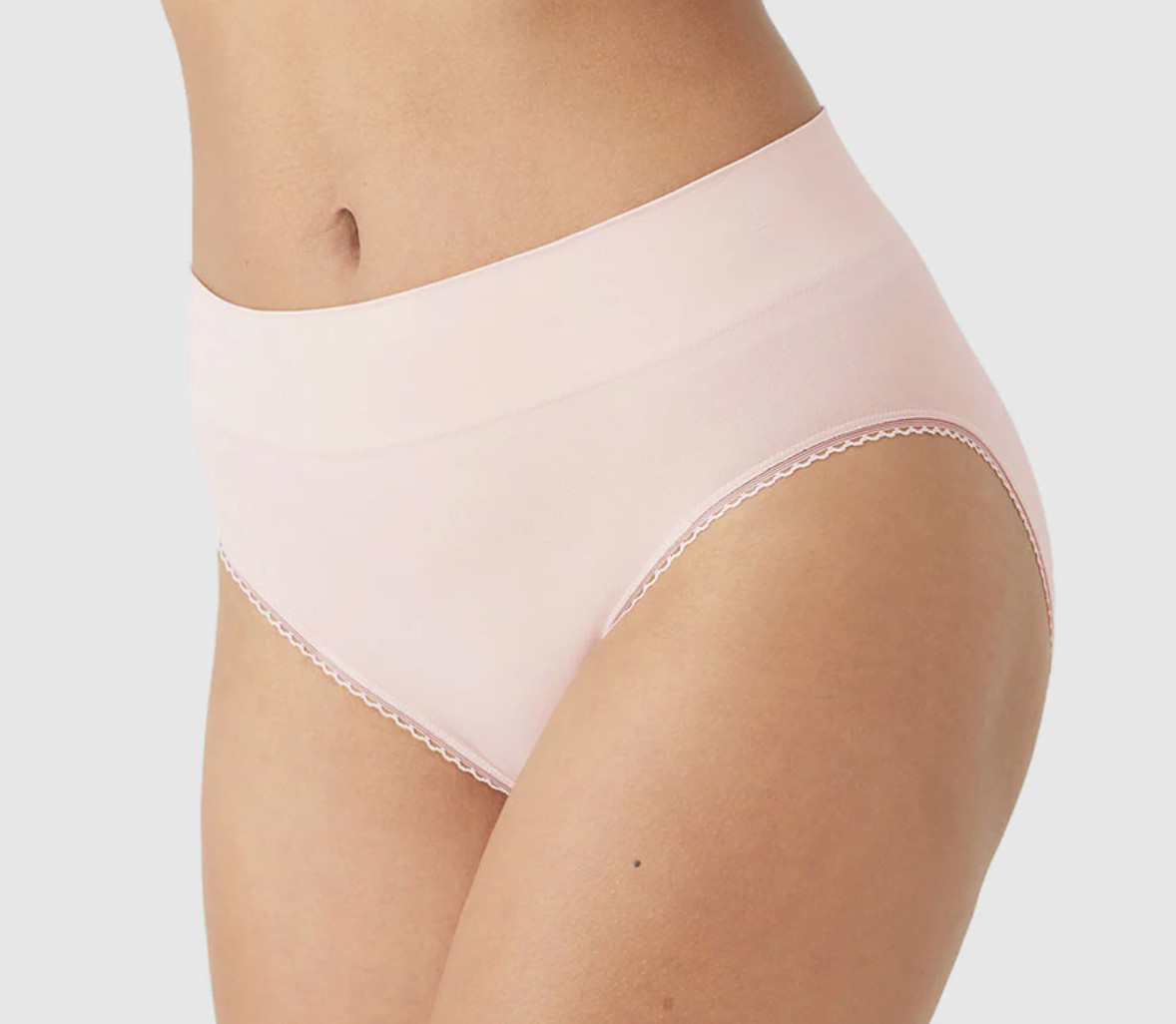 Wacoal LARGE (Size 7) Feeling Flexible Hi-Cut Brief Panty NWOT 871332 Pink-ish