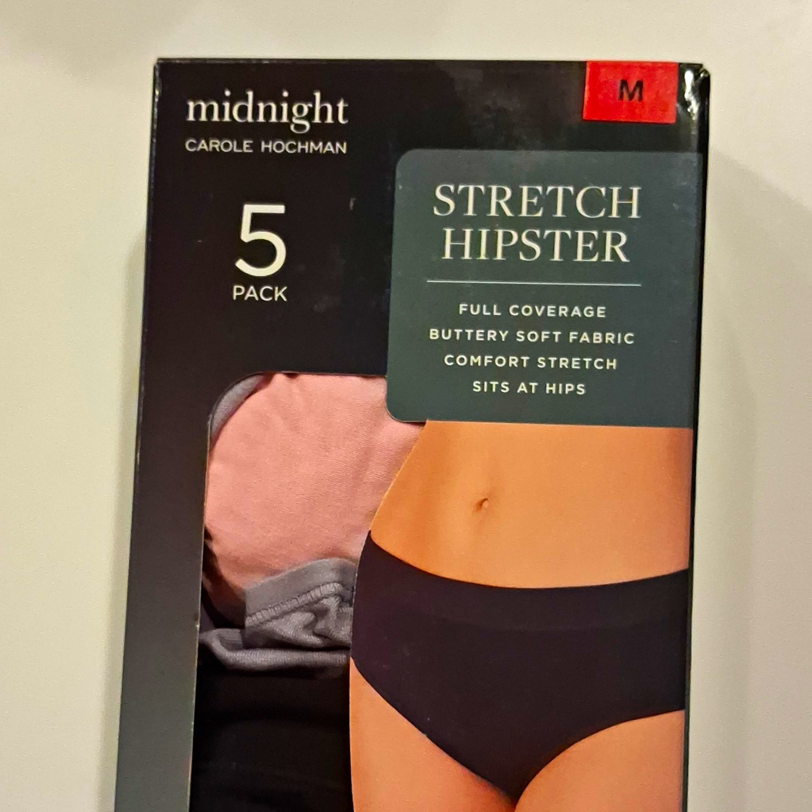 Carole Hochman Midnight Modal Stretch Full Coverage Hipster Panties 5-Pack M