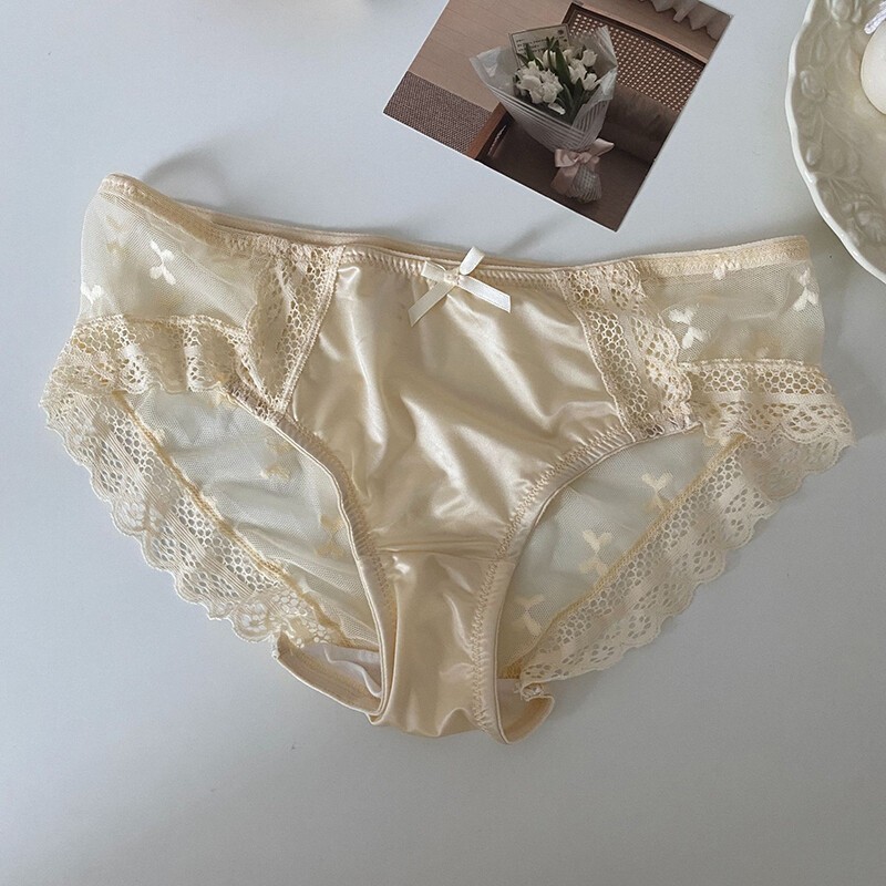 1/5 Pack Lot Sexy Panties For Womens Satin Underwear Brief Lace Sheer Lingeries