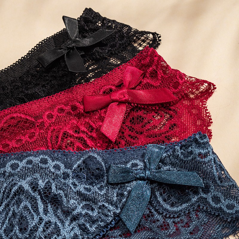 4pack Lot Sexy Womens Lace Panties Underwear High Cut See Through Lingerie Brief