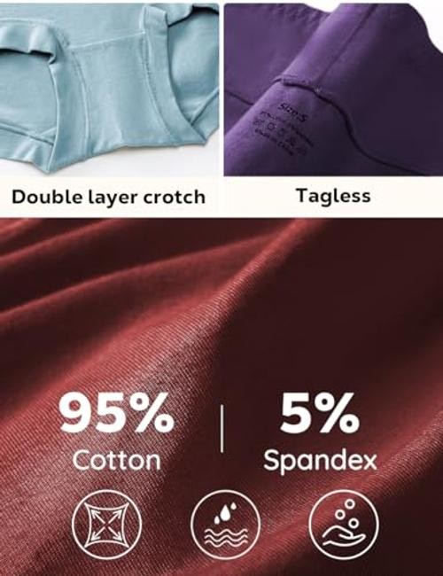 5 Pack Womens Cotton High Waisted Full Coverage 3X-Large Multicolor-a1-5pack