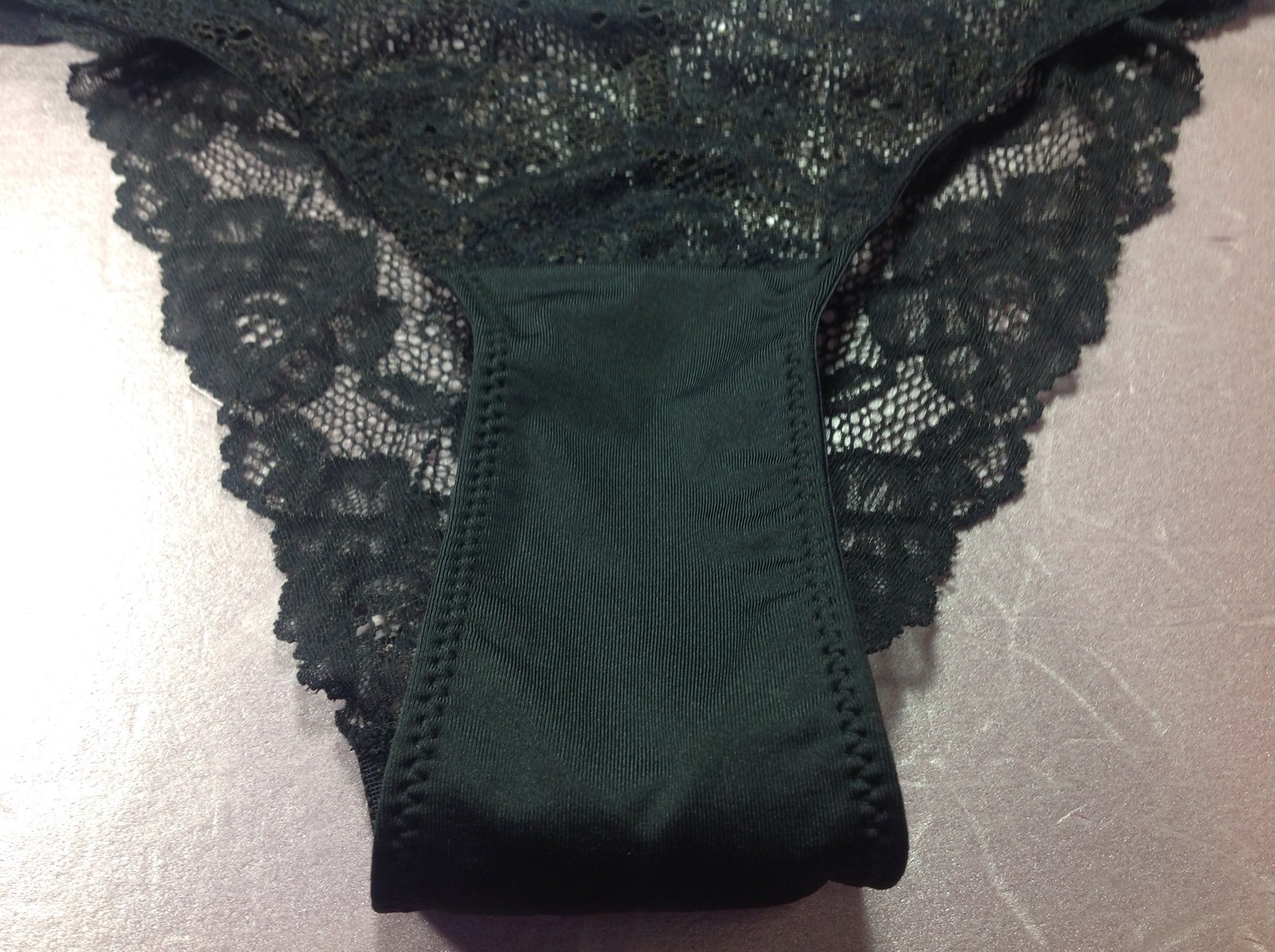 Women Panties,Briefs Bikinis,ILUSION,size XL.Black Fishnet Floral Soft And Silky