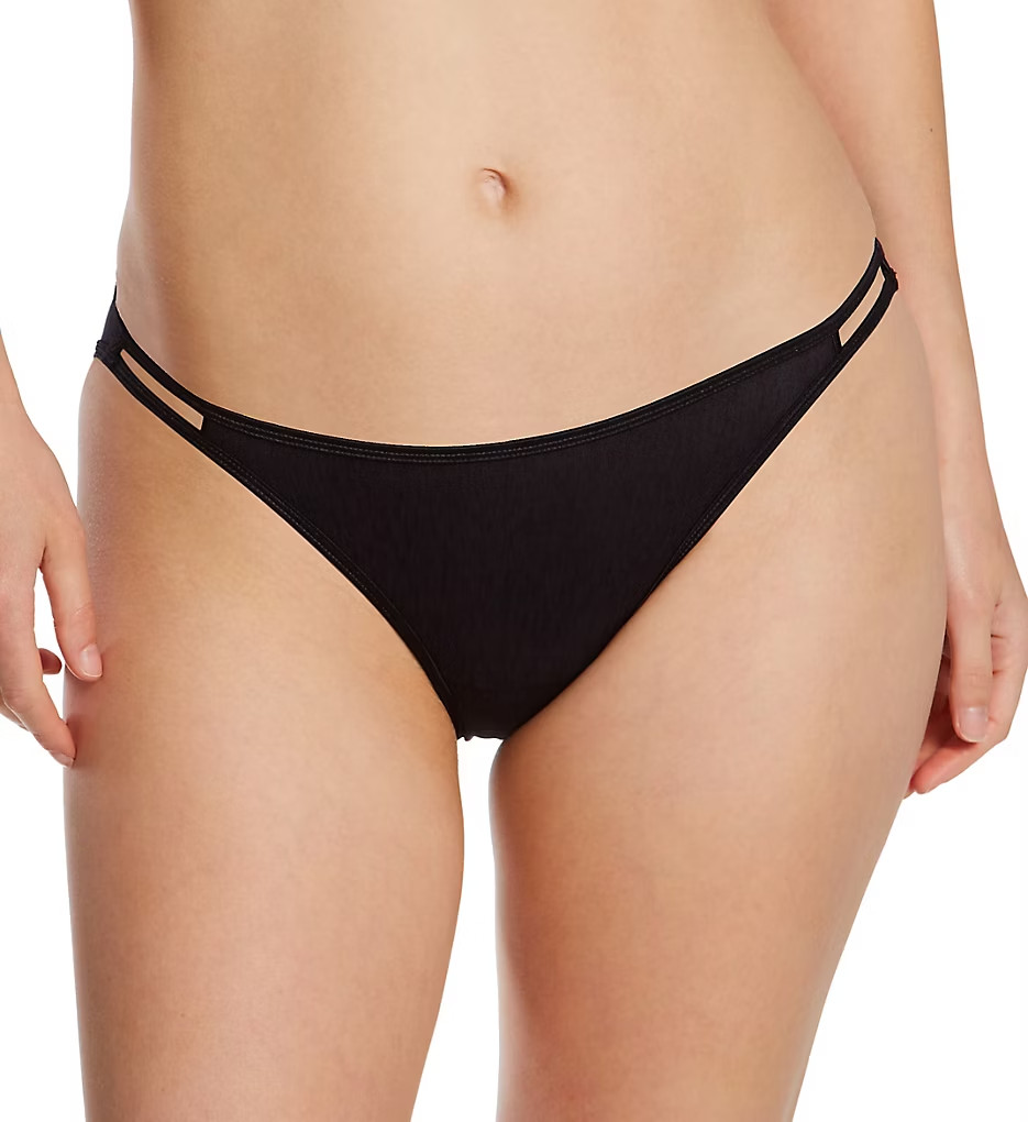 Vanity Fair 18108 Illumination String Bikini Panty BLACK Size 8 /XL