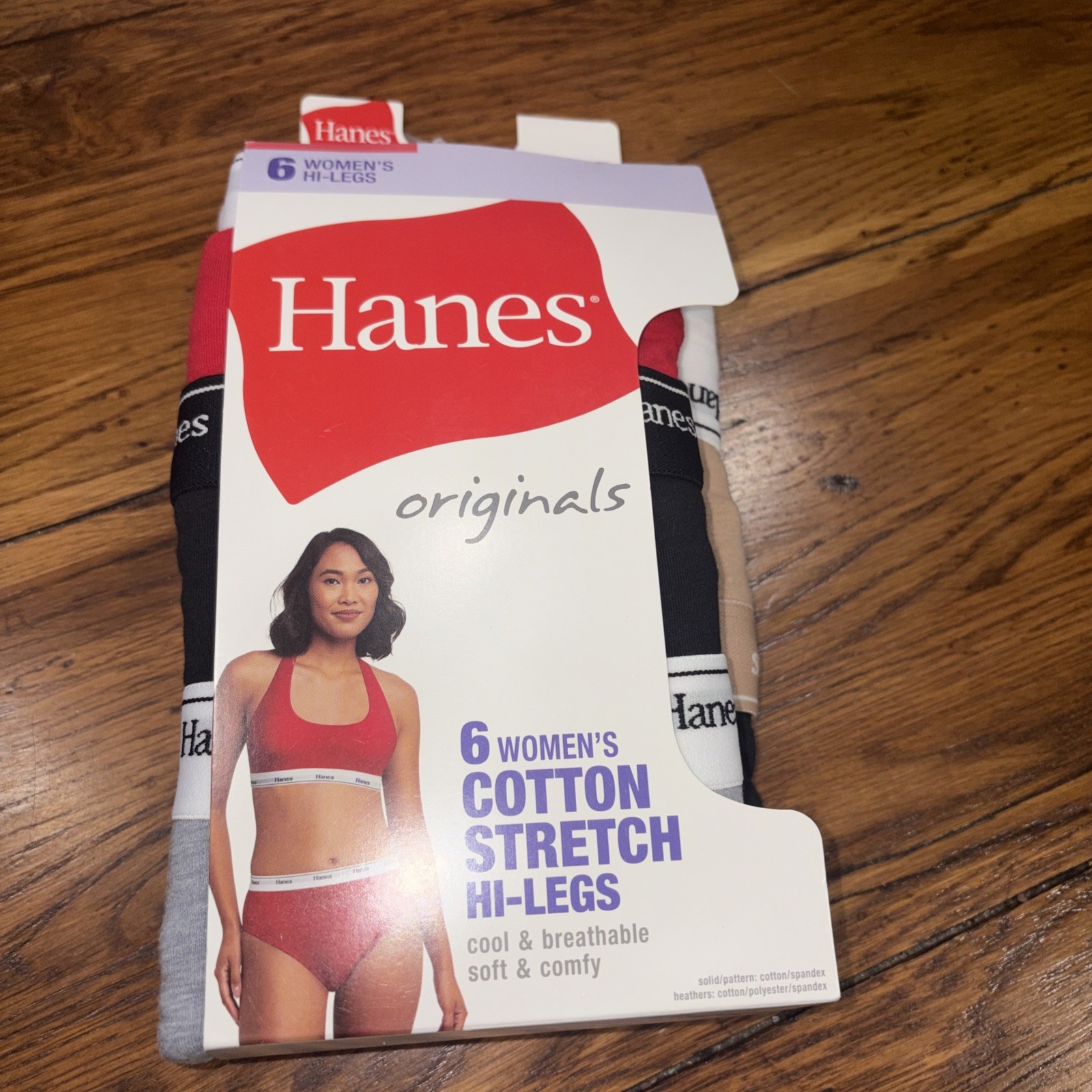 Hanes Underwear Womens 2XL Hi-Leg Briefs 6 Pack Stretch Originals New Multipack