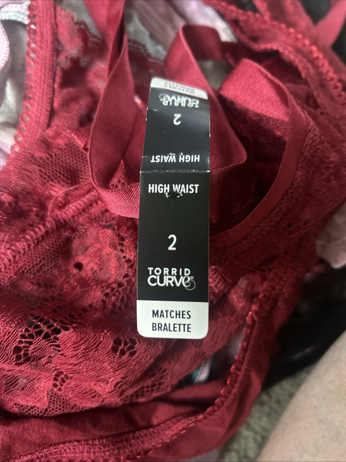 NEW Torrid Overt Strappy Mesh High Waist Panty Red Sz 2 Thong Back