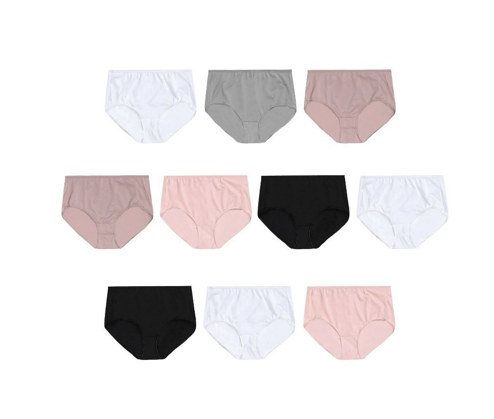 10-Pack HANES Women’s Size 8/XL Mesh Tagless Briefs Wicking Cool Comfort