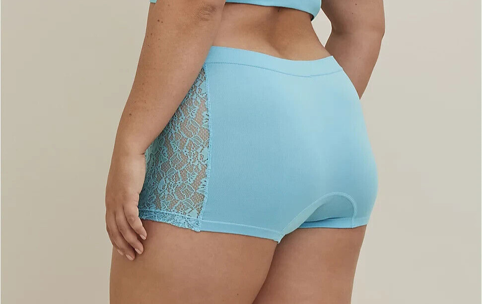 Womens Torrid BOYSHORT PANTY – SEAMLESS FLIRT SEA BLUE size 0 12 Large NWT