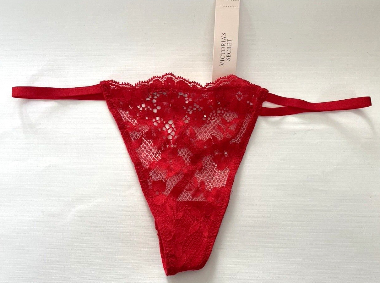 New w/ Tag – Victoria’s Secret Dream Angles Bow Hardware Lace Panty -Red- Small