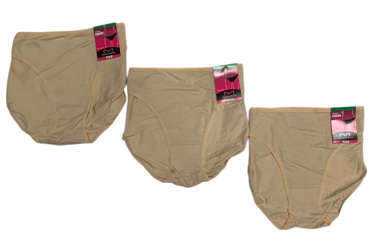 Maidenform Women’s 3 Pack Cotton Comfort Bikini DMCOBK
