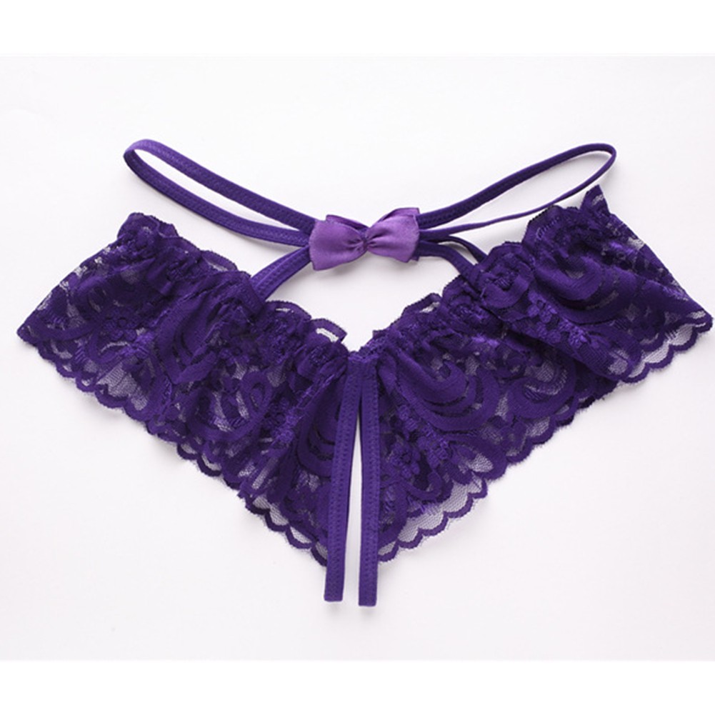 Women’s Nylon Spandex Hollow Transparent Lace Underwear Triangle Pants Sexy