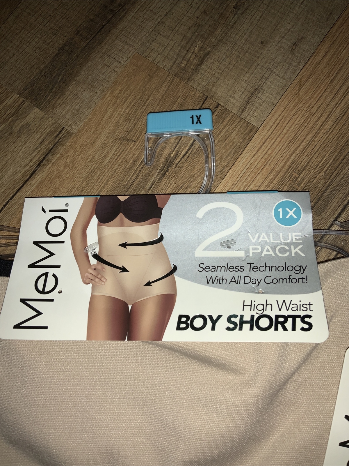 MeMoi High Rise Boy Shorts 2 Pack , Women’s Size XL, 1 Nude & 1 Black NWT $29