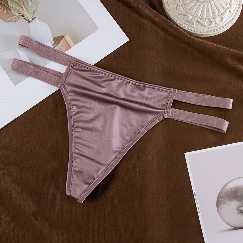 5 Pack Lot Womens Smooth Satin Panties Briefs Sexy String Bikini Underwear Thong